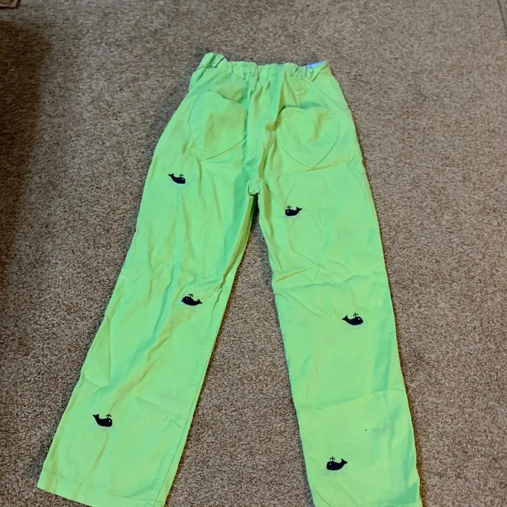 Jeanine Johnsen whale embroidered corduroy pants